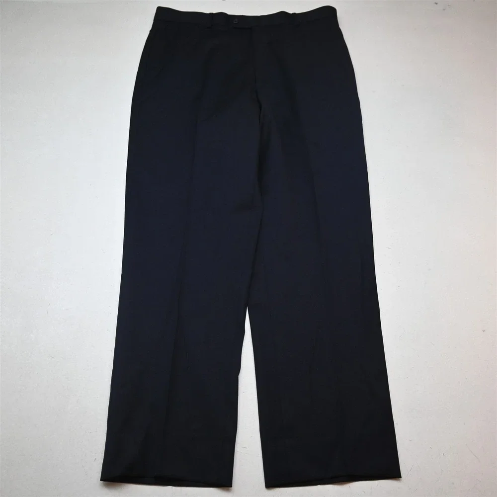 Pronto Uomo 40L 36x32 Navy Blue 100% Wool Mens Jacket Pants Suit